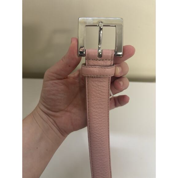 Pink Italian Leather Belt Abro Size 40/100cm Silver Buckle Made in Italy - Picture 5 of 8